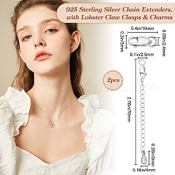 2 шт. 925 удлинителя цепи из стерлингового серебра&nbsp;STER-BBC0005-77