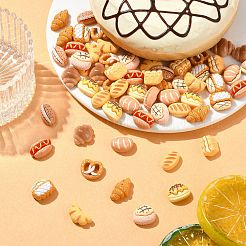 60 шт. 12 стиля мини-кабошоны из непрозрачной смолы на тему хлеба&nbsp;MRMJ-CJ0001-DD