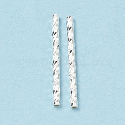 ラックメッキ真鍮直チューブビーズ  カドミウムフリー＆鉛フリー  長持ちメッキ  銀  19.5~20x1.5mm  穴：0.9mm&nbsp;KK-WH0061-03C-S