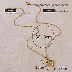 Colliers pendentifs œil de Râ vintage en acier inoxydable 304 et verre pour femmes&nbsp;EQ3909