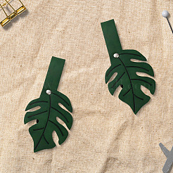 2 шт. зажимы для кардигана из искусственной кожи с листьями&nbsp;JEWB-CL0001-01A
