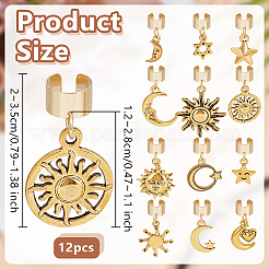 12 шт. подвеска-стетоскоп в виде солнца HJEW-OC00181