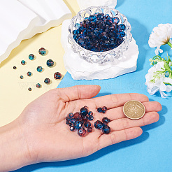 4 нити 4 стиля прозрачные стеклянные бусины с покрытием для выпечки&nbsp;DGLA-TA0001-34