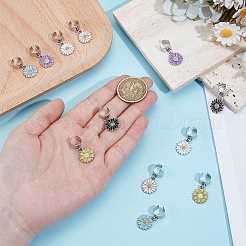 ひまわり合金エナメル聴診器ペンダント装飾12個6色  304ステンレススチール製金具付き  ミックスカラー  24mm  2個/カラー&nbsp;HJEW-OC00140