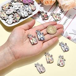 Boutons en bois forme chat 2 trou&nbsp;BUTT-CJC0002-01