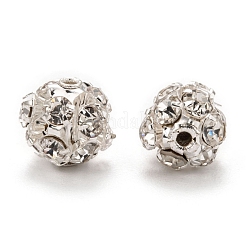 Латунные горный хрусталь прозрачный бисер RB-A017-8mm-S