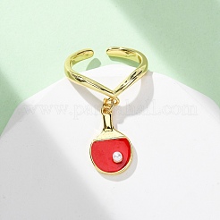 Латунные эмалевые открытые манжеты для женщин RJEW-U057-27G