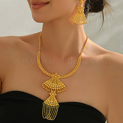 Винтажные латунные веерные ожерелья и серьги с кисточками для невесты на свадьбу&nbsp;OP7921