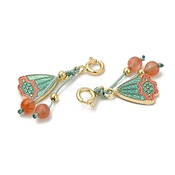 Латунные эмалированные стручки лотоса AJEW-P108-14G