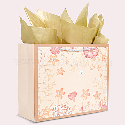 1 Stück Geschenktüten aus Papier mit Blumendruck und Seilgriff&nbsp;ABAG-SP0001-30C