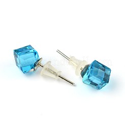 Блестящие стеклянные стразы серьги EJEW-F0039-03