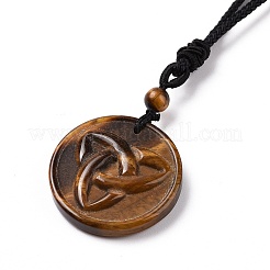 Collana regolabile con ciondolo a nodo da marinaio in pietre naturali miste con cordino in nylon da donna&nbsp;NJEW-L171-02