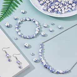 100 шт. 4-х цветные фарфоровые бусины ручной работы с принтом&nbsp;PORC-DC0001-16B