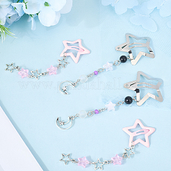 2 шт. 2 стиля заколки для волос в форме звезды из железа и пластика PHAR-CP0001-29