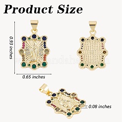 10 Uds colgantes de circonita cúbica micro pavé de latón chapado en estante&nbsp;KK-SZ0001-83
