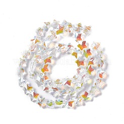 カット加工ガラスビーズ連売り  透明  スター  13x13.5x7mm  穴：1mm  約60個/連  27.17''（69センチメートル）&nbsp;X-EGLA-E030-01D