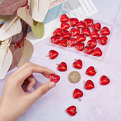 Прозрачный лак окрашенные стеклянные подвески GLAA-HY0001-06