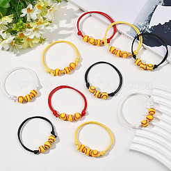 20шт 4 цвета спортивные браслеты из акриловых бусин для мужчин и женщин&nbsp;BJEW-SP0001-21