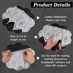 3 ярд хлопка с вышивкой и цветочной кружевной отделкой&nbsp;OCOR-FG0002-87