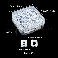 Непрозрачные белые акриловые бусины&nbsp;MACR-YW0002-24