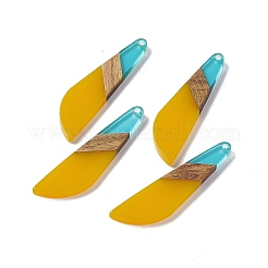 Большие подвески из прозрачной смолы и орехового дерева&nbsp;RESI-M027-07F