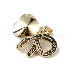 Pendenti in vero ottone placcato in oro 18k placcato in cremagliera con micro pavé di zirconi cubici trasparenti&nbsp;KK-C015-26G