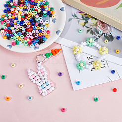 1800 pièces de perles en plastique opaques de 18 couleurs&nbsp;KY-SC0001-83
