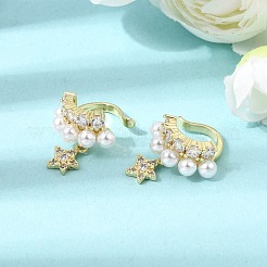Boucles d'oreilles manchette en laiton zircon cubique micro pavé&nbsp;CU-CBAE7DF-29G