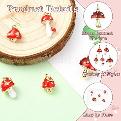 5шт 5 стиля латунные эмалевые подвески&nbsp;KK-CJ0003-93