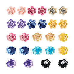 52 шт. 13-х цветные двухцветные кабошоны из непрозрачной смолы CRES-CD0001-08