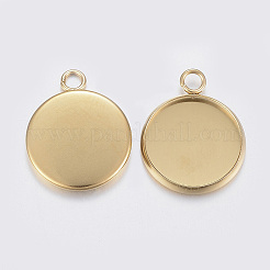 Оправы для подвесок из нержавеющей стали 304 в виде кабошонов&nbsp;X-STAS-F160-46G-03