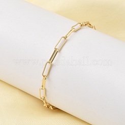 Браслет из латунных звеньев-скрепок для женщин&nbsp;BJEW-A065-03G