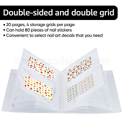 80 slot per libri portaoggetti in PVC per nail art&nbsp;AJEW-SP0006-35B