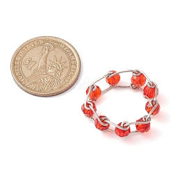 Круглые кольца на палец из стеклянных бусин RJEW-JR00679