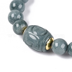 Bracelets extensibles en jade naturel du Myanmar&nbsp;BJEW-Q100-04