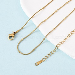 Ожерелья из круглой цепочки-змейки из нержавеющей стали 304 с бусинами-рондель NJEW-C103-01G