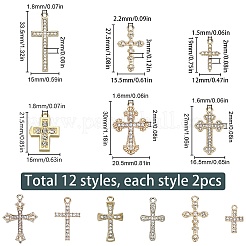 24шт 12 стиля подвески из сплава с кристаллами и стразами FIND-SC0010-80