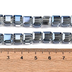 Стеклянные бусины с гальваническим покрытием  EGLA-H108-01A-PL02