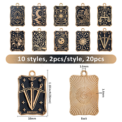 20pcs 10 styles de pendentifs en émail en alliage&nbsp;ENAM-FH0001-91