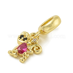 Стойка покрытие латунь паве кубический цирконий обезьяна европейские подвески KK-Z067-50G-02