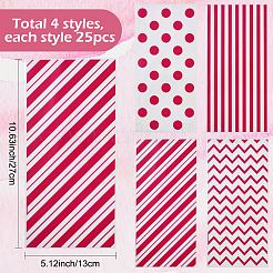 100 шт. 4-х видов прямоугольных пластиковых пакетиков для конфет&nbsp;ABAG-WH20013-19E