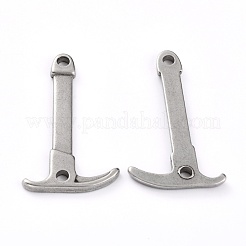 変色しない304ステンレススチールリンクコネクター  登山ピックの形  ステンレス鋼色  38x23x3mm  穴：3mm&nbsp;STAS-B005-09P