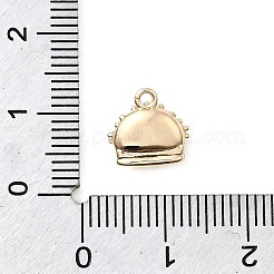 真鍮製マイクロパヴェキュービックジルコニアチャーム  14KGP本金メッキ  ハンバーガー  10x10x6mm  穴：1.2mm&nbsp;LS-KK-P337-03A-G