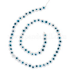 Лэмпворк ручной работы сглаз плоский бусины круглый LAMP-SZ0001-01A