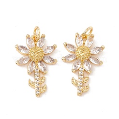 Латунные микропаве прозрачные подвески с фианитом KK-G415-42G