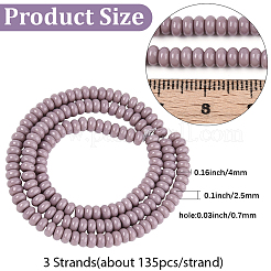 Perles de verre opaques peintes en aérosol 3starnds&nbsp;GLAA-PA0001-35A