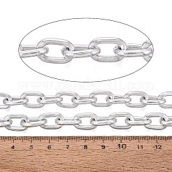 アルミアズキチェーン  溶接されていない  スプールで  銀  15x9.5x2.5mm  約32.81フィート（10m）/ロール&nbsp;CHA-Q001-11S