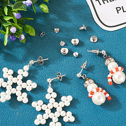 3 пара 3-х стильных фрикционных гаек из стерлингового серебра с родиевым покрытием STER-TA0001-09