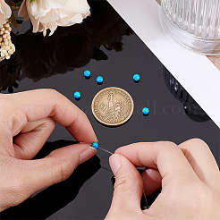 合成オパールビーズ6個  ラウンド  天然石風  ブルー  4mm  穴：1mm&nbsp;G-PH0003-40B