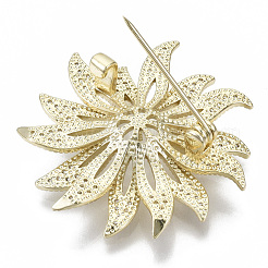 Брошь из латуни с прозрачным кубическим цирконием KK-N232-81-NF